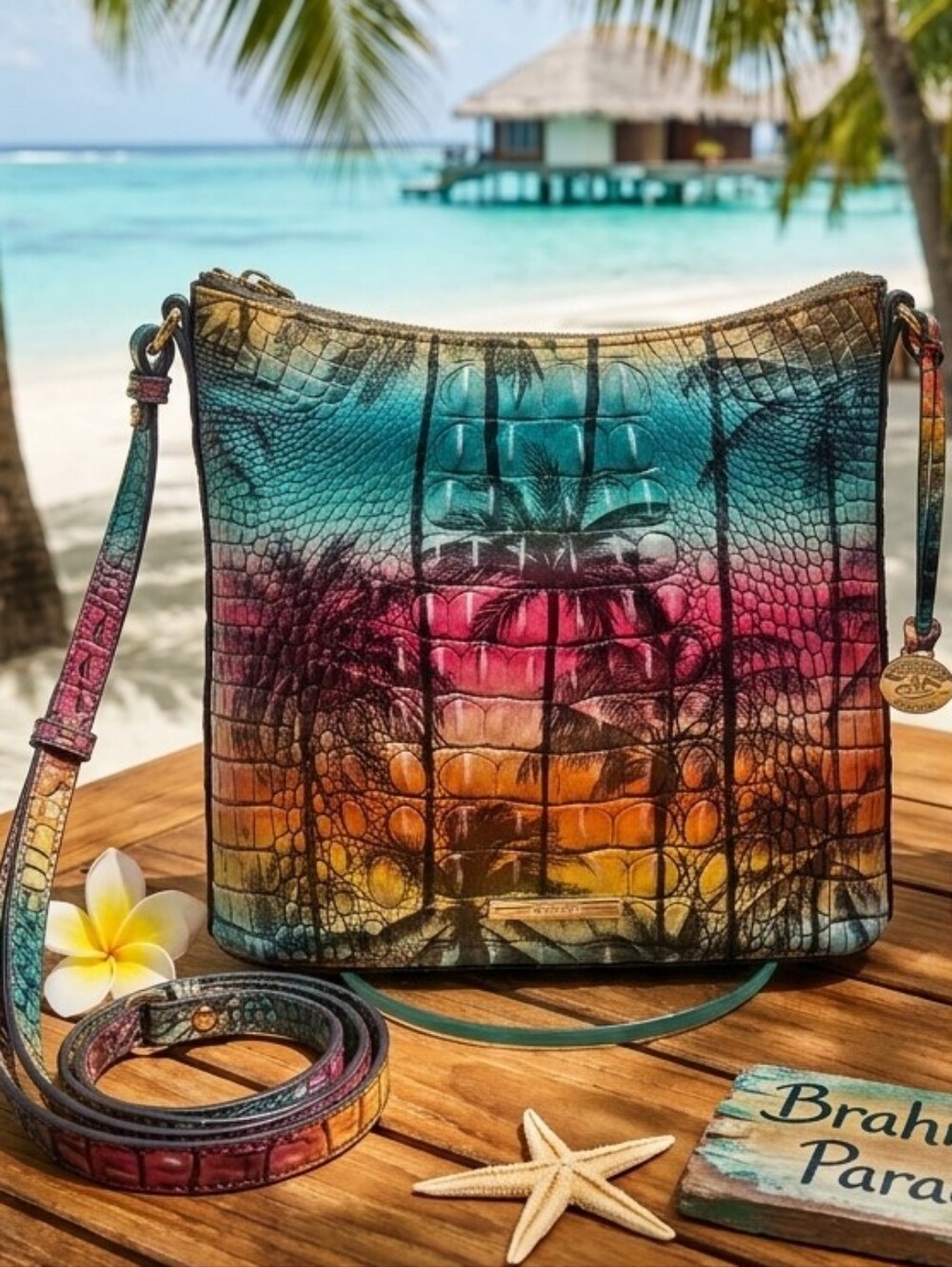 Brahmin RARE Katie Crossbody Bag - Luau - Picture 1 of 13